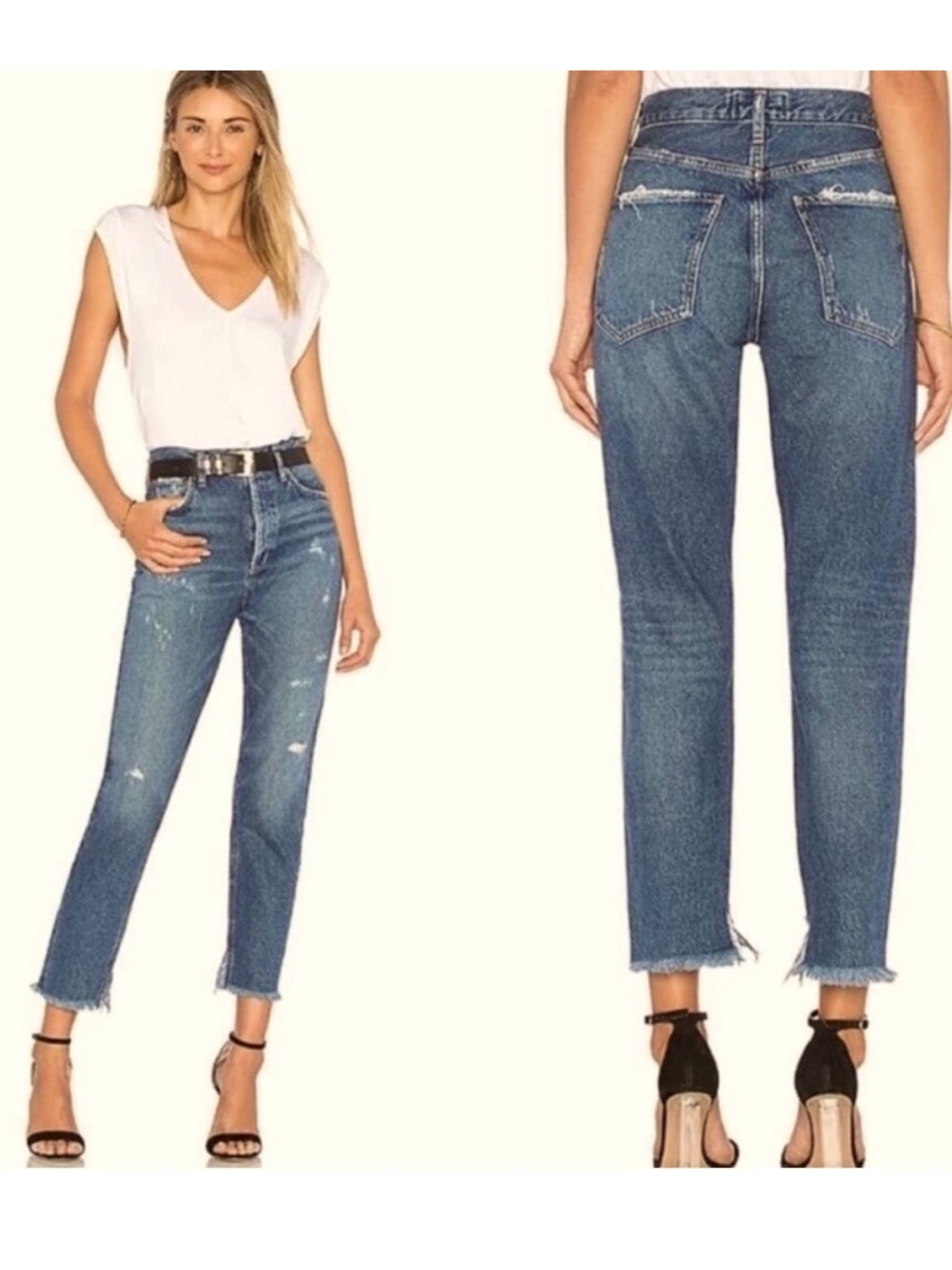 Agolde feel good Jaime Blue Distressed Relaxed Jeans
